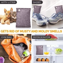 1/2 Stück Bambuskohle Lufterfrischer Beutel, natürlicher aktivierter Geruchsentferner und Luftentfeuchter. Luftreinigende Beutel geeignet für Schränke, Kühlschränke, Schuhe, Autos, große Räume, Haustier-Käfige, Luftentfeuchter für Zuhause