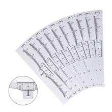 50 piezas Regla para cejas, etiquetas adhesivas desechables de regla para microblading de cejas, herramienta de medición para microblading de tatuaje - Blanco - Ver 2