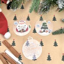 50 件/套、100 件/套、3 英寸经典透明亚克力圣诞饰品 - DIY 工艺空白吊坠，用于节日装饰、童话主题、多功能吊坠和装饰，适合情人节、感恩节、新年 - 透明 - 查看 4