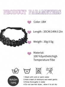 Crimp And Fluffy Braided Headband 3 Strands Synthetic Hair Braid Fashion Chunky Wide Thick Elastic Braid Headbands 14inch