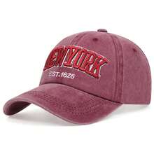 1 件装男士纽约刺绣棒球帽，可调节遮阳帽，适合休闲、旅行、海滩、春季和秋季 - 彩色 - 查看 7