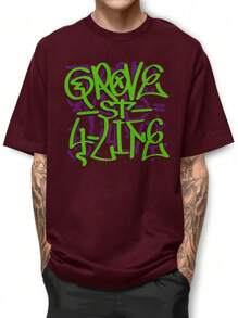 GROVE ST PRINT GTA SA Cotton Round Neck T-Shirt BPJ2 - Màu Đỏ Sâu - Xem 1