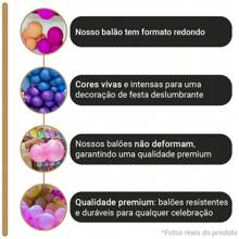 Metallic Balloon Balloon 7 Inches Various Colors Premium Resistant Balloon 50 Units - 深藍色 - 查看 5