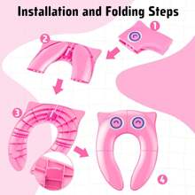 1 pieza Asiento plegable portátil de inodoro para bebé/niño pequeño, tapa de inodoro reutilizable para entrenamiento de ir al baño para uso diario