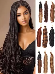 French Curls Braiding Hair Extensions Synthetic Hair Loose Wave Spiral Curl Braids High Temperature Ombre Pre Stretched Hair Extensions For Women