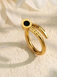 1 Stück vintage Ring mit römischen Ziffern, mehrfarbig, für Frauen und Männer, Paarungsringe, modischer rostfreier Stahlring, anlaufgeschützt, Fingerring Schmuck