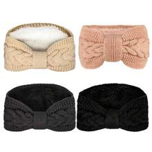 Knit Headbands Winter Ear Warmers, Twisted Elastic Turban Head Wraps With Bow Knot, Hair Band Accessories, Hair Scrunchies Scarves For Women Girls, Twisted Knit Headbands Winter Knotted Head Wraps Fuzzy Lined Headband Thick Crochet Turban Ear Warmer Elastic Hair Band Accessories For Women Halloween - Multicolor - View 6