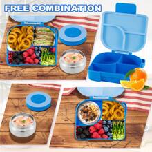 Lonchera Bento con 225 ml de sopa, recipientes herméticos para almuerzo con 3 compartimentos, termo térmico para comida caliente, ideal para la escuela, viajes, cocina, regalo de Navidad y útiles escolares.