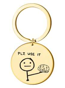 1 件趣味不锈钢钥匙扣请使用它最好的朋友钥匙圈包吊坠圣诞礼物万圣节汽车配件包饰背包学校可爱哥特 Y2k 万圣节配件教师节礼物创意包饰挂绳带身份证夹汽车配件包饰 - 黑色 - 查看 9