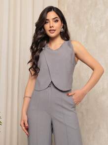 Women's Vest Set - Xám - Xem 4