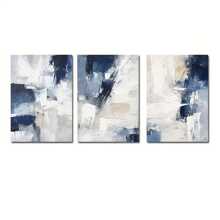 3pcs Modern Navy Blue Abstract Canvas Art Prints Frameless Wall Decor For Living Room, Bedroom, Dorm - Waterproof & Durable Posters, Perfect Gift Idea Wall Art Decor 30x40cm Framed Wall Paintings For Bedroom - Blue - View 12