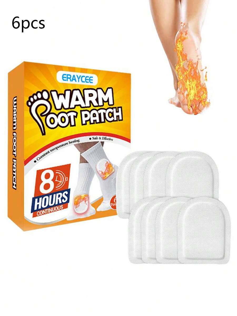 6pcs Portable One-Time Heating Foot Warmer Pads, Keeps Feet Warm In Winter