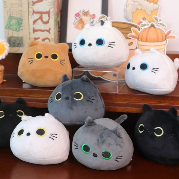 10cm/3.9inch  Kitten Home Decoration, Black Cat White Cat Grey Cat Plush Kitten Doll Home Decoration Decoration, Modelling Interesting Cute Small, Soft
