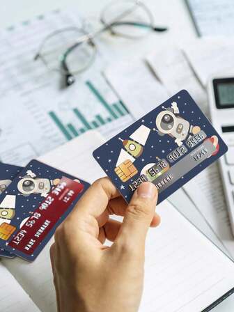 2 件 Mastodon Bad Wolf 图案信用卡皮，采用优质 PVC 制成，自粘，防水，防刮，防滑，耐磨，即剥即贴，可拆卸，适用于身份证、信用卡、玩具卡等装饰美化，3.35x4.92 英寸