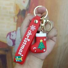 圣诞装饰卡通圣诞圣诞老人钥匙扣、汽车挂件、背包吊饰、圣诞派对礼物 - 彩色 - 查看 6