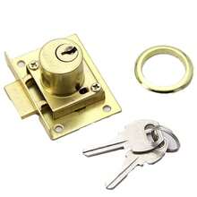 Cerradura Chapa Muebles Cajones Closet 250c Cromo Phillip;Placa de cierre mueble cajón armario (808-22 apertura simple) - Dorado - Ver 1