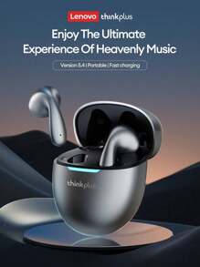 Lenovo Lenovo LP48 Bluetooth Earphones, Half In-Ear, Super Long Battery Life, Large Dynamic Driver, Surround Sound, 5.4 Low Latency, High-Quality Audio For Gaming, Music, Sports, Running, Calls, Minimalist Wireless Earbuds For Smartphones, Tablets