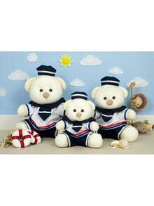 Sailor Bear Trio Tedde 18/22/26 - For Niches And Decoration - 圖案-草編毛絨 - 查看 2