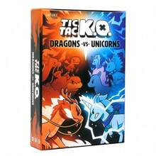 Juego de base Tic Tac K.O. Dragones vs Unicornios de Juegos Inestables, juego de cartas de equipo rápido de aprender, para 2-4 jugadores, excelente para la noche de juegos - Blanco - Ver 8