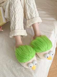 Cartoon Funny Casual Slippers, Unisex Eccentric Grass Head Doll House Slippers - Multicolor - View 7