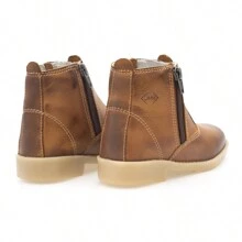 Men's Children's Boot Genuine Leather Boot Lined Comfortable Stitched Sole Ready For Delivery - màu nâu - Xem 2