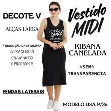 Ribbed Midi Dress With Printed Wide Straps V-Neck Summer Beach Fashion Slim 50122A - màu đen - Xem 2