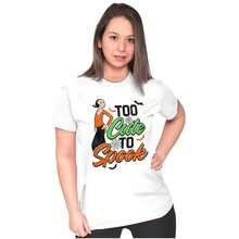 Camiseta de mujer para Halloween con diseño de Popeye y Olivia demasiado adorable