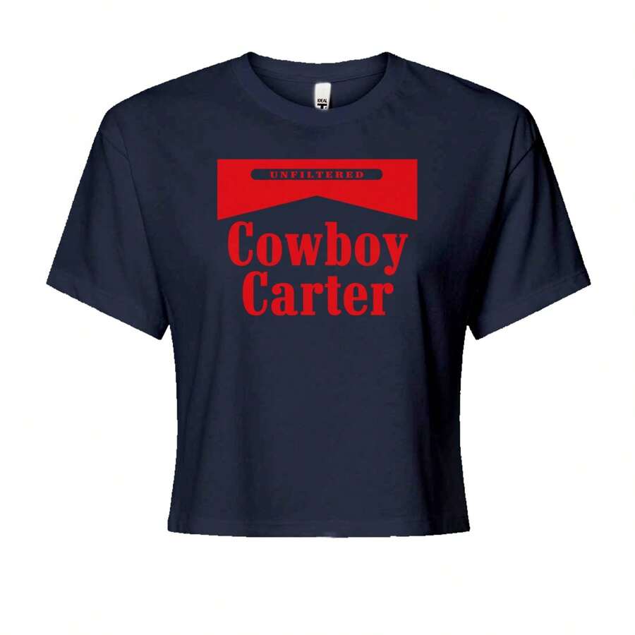 Camiseta corta Cowboy Carter Country Act Two - Azul Marino - Ver 1
