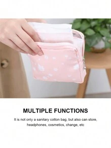 1 pieza Bolsa de almacenamiento de compresas sanitarias, bolsa de almacenamiento de viaje multifuncional, bolsa impermeable grande para compresas sanitarias, bolsa de viaje para cosméticos y artículos de aseo para mujeres, organizador de maquillaje de gran capacidad, estuche de maquillaje, para lápiz labial, brochas, cuidado de la piel, teléfono móvil, monedas, artículos pequeños, para el hogar, regalos, vacaciones y festivales de Halloween, Navidad, de uso multifuncional, estilo bohemio