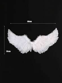 3pcs Angel Wings Costume Decoration, Swallow Shaped White Feathered Wings, Costume Party Props,Halloween Costume Angel Halo Prom