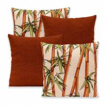 Kit Of 4 Decorative Cushion Covers 40x40cm Printed Gorgurinho Bamboo Terra Cota - Tre đất nung - Xem 2
