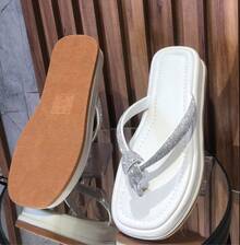 Women's Shiny Casual  Sandal White Rhinestone - trắng - Xem 3