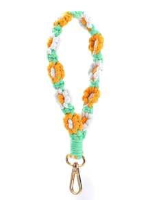 1 件波西米亚手工编织雏菊花钥匙扣和挂绳，免费配色撞色钥匙扣饰物和支架，适合送给母亲、家人、朋友、生日、节日的手机饰物、手机链的礼物 - 彩色 - 查看 19