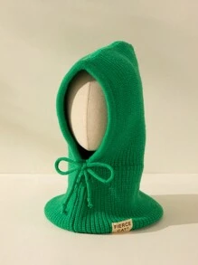 Bộ mũ và khăn quàng cổ trẻ em, mũ len ấm áp cho bé gái bé trai có miếng che tai cho mùa thu đông - Mũ một mảnh dệt kim nhãn CAT - Xem 4