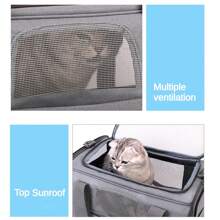 透气可拆卸宠物托运拉杆箱，便携式猫咪旅行行李包 - 彩色 - 查看 9