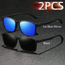 2 件时尚复古格纹图案方形男女通用时尚眼镜奢华品牌设计师时尚眼镜时尚热带海滩度假夏季粉彩矩形眼镜闪亮材质优雅美学度假服装男士太阳镜经典驾驶钓鱼旅行购物户外运动旅游露营登山休闲护目镜复古旅行司机时尚眼镜男女眼镜 - 2ZHF317-2 - 查看 16