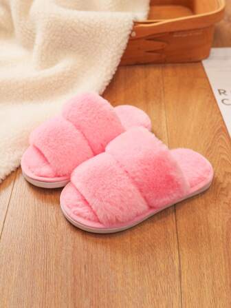 1 双男女款青少年柔软绒面舒适时尚拖鞋，适合 7-17 岁