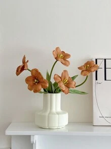 1 件人造郁金香花瓶，艺术气息浓郁的家居装饰品，适合摆放在书桌或桌子上，情人节礼物 - 彩色 - 查看 2