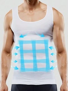 Men's 2 Pcs Compression Shirt Slimming Body Shaper Vest Gym Workout Tank Top Sleeveless Abdomen Shapewear Gynecomastia Compression Shirts, Tummy Control Undershirts - Change In Seconds