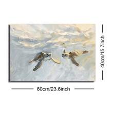 1pc Framed/Unframed Watercolor Sea Turtle Art Poster, Vintage Coastal Wall Art, Canvas Print, Minimalist Bathroom Wall Decor, Ideal Gift For Living Room, Dorm, Apartment, Home Decoration - Multicolor - View 9