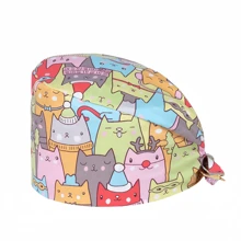 1 件女款-涤纶面料花卉、心形、卡通印花护士帽，适用于医生、护士、美容院、兽医医院和家政工作者，抗菌防尘万圣节情人节 - 彩色 - 查看 20