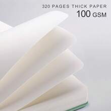 Jurnal pentru caiet necompletat - 320 de pagini, hârtie groasă de 100 g/m², legare din piele artificială A5, caiet de schițe pentru desen, pictură și artă, necăptată, bloc de schițe simplu, pentru bărbați și femei, scris de lucru, 5,75 x 8,38