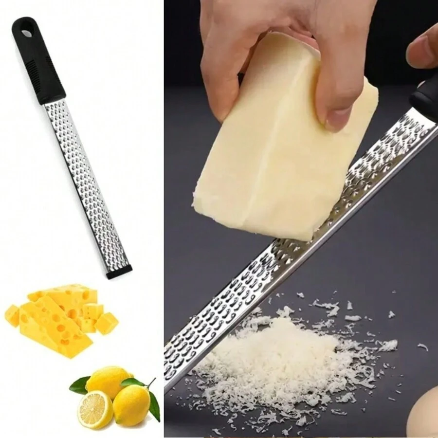 1個不銹鋼奶酪刨絲機、檸檬抓紋器、巧克力切片機、水果削皮器、刨刀切片機,廚房小工具 - 黑色 - 查看 1