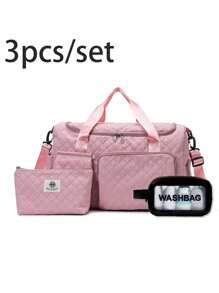 3pcs Travel Bag Set, Multi-Functional Multi-Pocket Shoe Bag, Wet & Dry Separation, Toiletry Bag, Cosmetic Bag, Skincare Bag, Portable Large Capacity Adjustable Zipper Commuter Bag, Travel, Fitness, Outdoor, Business, School, Holiday Gift - Multicolor - View 15