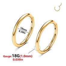 ADYJELY 2PCS Nose Ring Hoop 316L Surgical Steel Hypoallergenic Hinged Ring Cartilage Earring 16G 18G 20G Lip Ring,Clicker Ring Cartilage Hoop Rook Earring Tragus Septum Piercing Conch Daith Helix Earring 18K Gold Plated Cartilage Hoop Earlobe Earring ,Belly Ring Nipple Ring Diameter 6mm 8mm 10mm 12mm Women And Men Body Pierecing Jewelry - 2pcs-gold - View 23