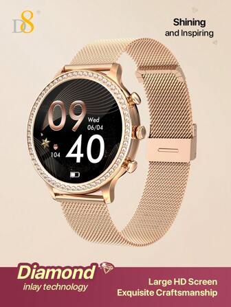 D8 Smartwatch (Answer/Make Call), 1.32" Smartwatch For Women Women IP68 Waterproof, The Bezel Is Embellished With Brilliant S,100+ Sport Modes Fitness Activity Tracker