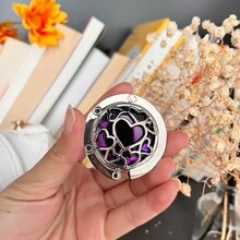 1 Pc Multiple Hearts Style Premium Foldable Handbag Bag Purse Hanger Table Hook Holder