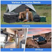 Smad 50L Car Refrigerator 12/24 D C Portable Refreigerator 2 Way Lid Opening Car Fridge With Removeble Basket Wheels Led Lighting -4℉-68℉ For Camping RV Travel And Home - US B Type Plug(110-127V) - View 3