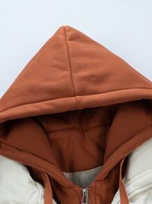 Men's Casual Loose Thick Windproof Waterproof Cold-Resistant Hooded Winter Coat Outerwear, Fall/Winter - Apricot - View 5