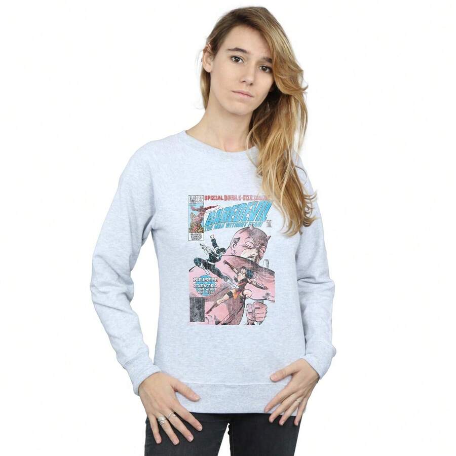Sudadera con capucha de Marvel para mujer/dama con estampado desgastado de Daredevil, Bullseye vs  (Gris deportivo) - Gris deportivo - Ver 1